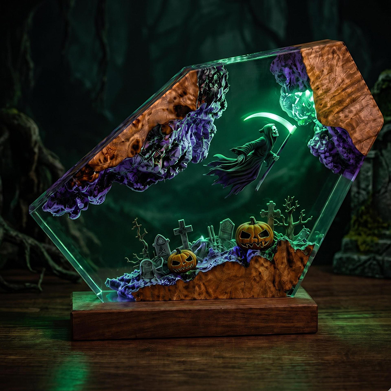 Resin Artist - Customized Items Resin Table Light Witch
