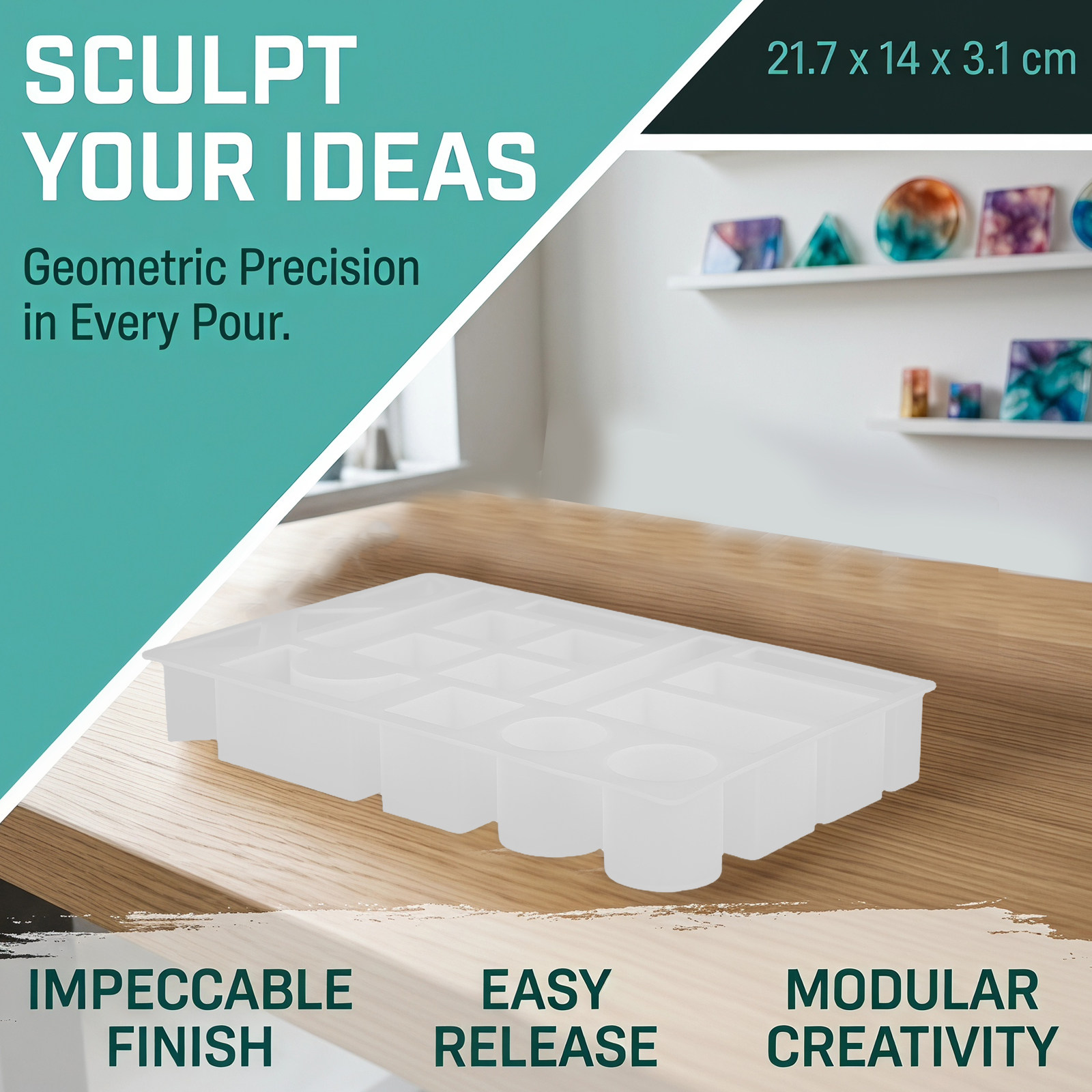 17 Slot Brick Silicone Mold Fl - Resin Art Cube ulasan dan harga