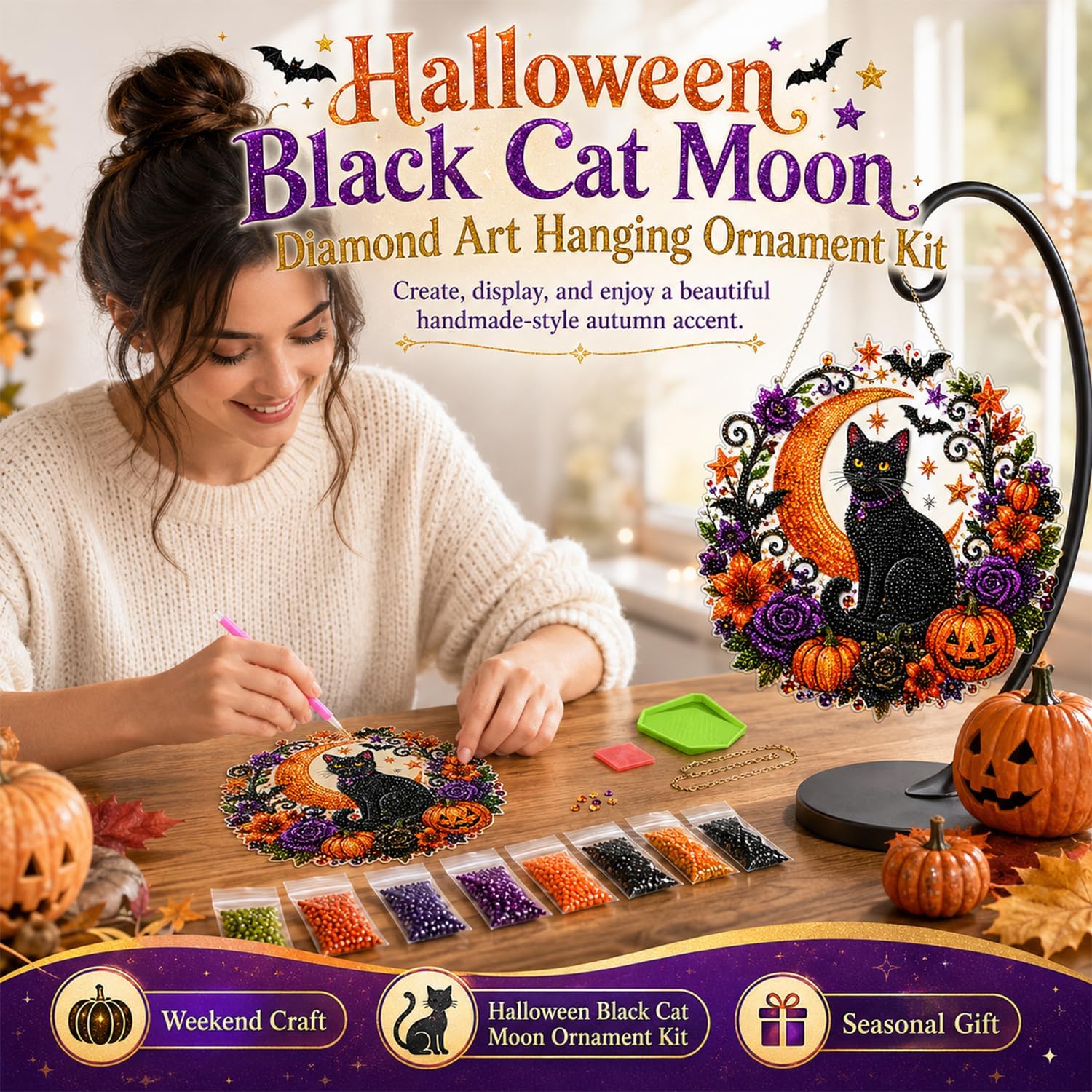 Halloween Pumpkins Diamond Art - Resin Art Design ulasan dan harga