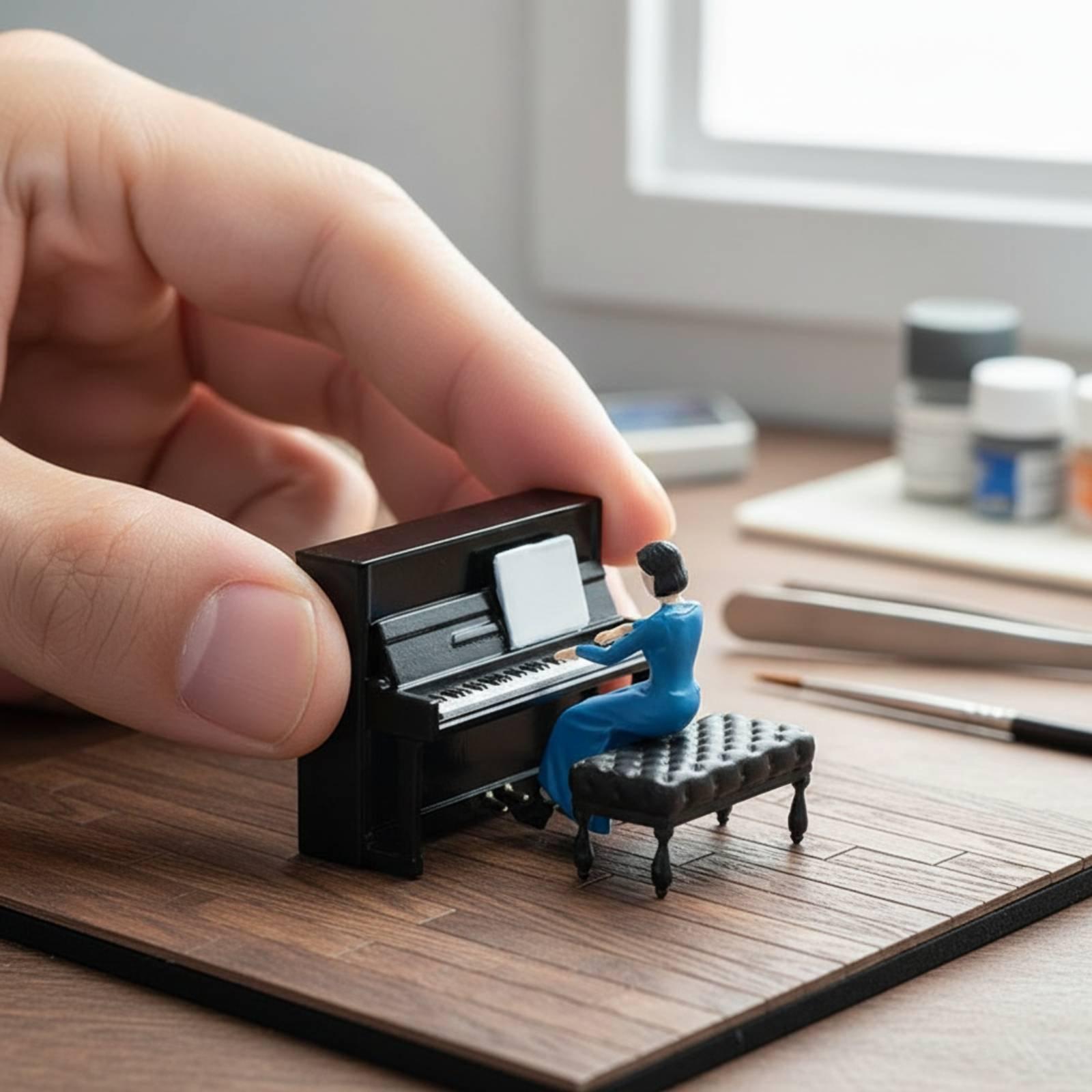 Miniature Piano Figure Artisti - Resin Artist ulasan dan harga