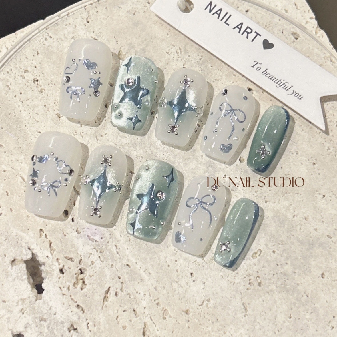 10Pcs Cat's Eye Star Design Ha - Resin Art Design ulasan dan harga
