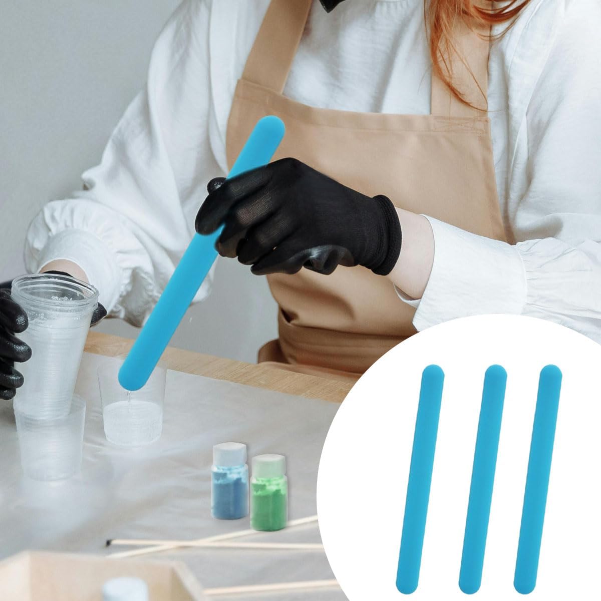 4PCS Silicone Stir Sticks, Reu - Glitter Powder Resin ulasan dan harga