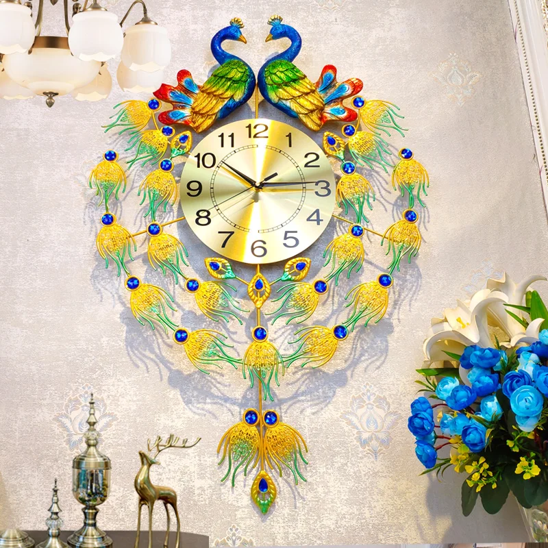 Peacock Nordic Wall Clocks Dig - Resin Art Watch ulasan dan harga