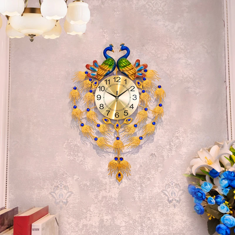 Peacock Nordic Wall Clocks Dig - Resin Art Watch ulasan dan harga