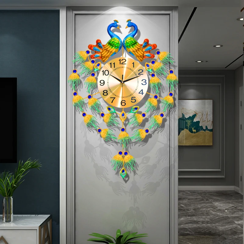 Peacock Nordic Wall Clocks Dig - Resin Art Watch ulasan dan harga