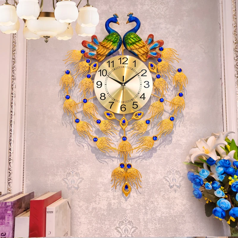 Peacock Nordic Wall Clocks Dig - Resin Art Watch ulasan dan harga