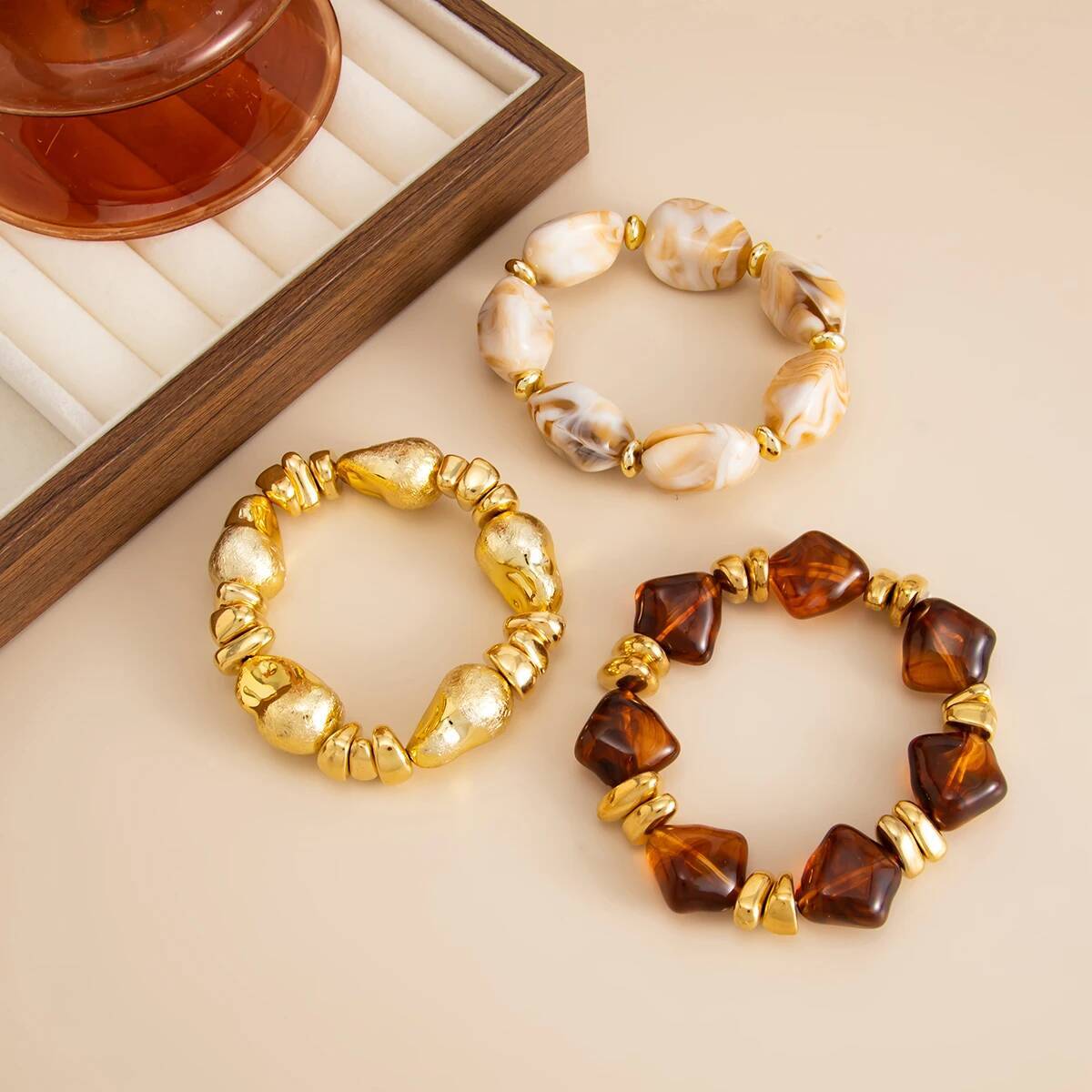 3 Pcs/Set Y2K Bohemian Acrylic - Resin Art Watch ulasan dan harga