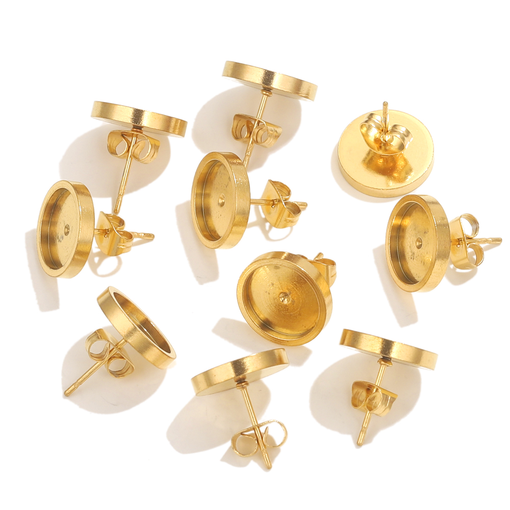 10pcs Stainless Steel Gold Ear - Resin Art Box ulasan dan harga