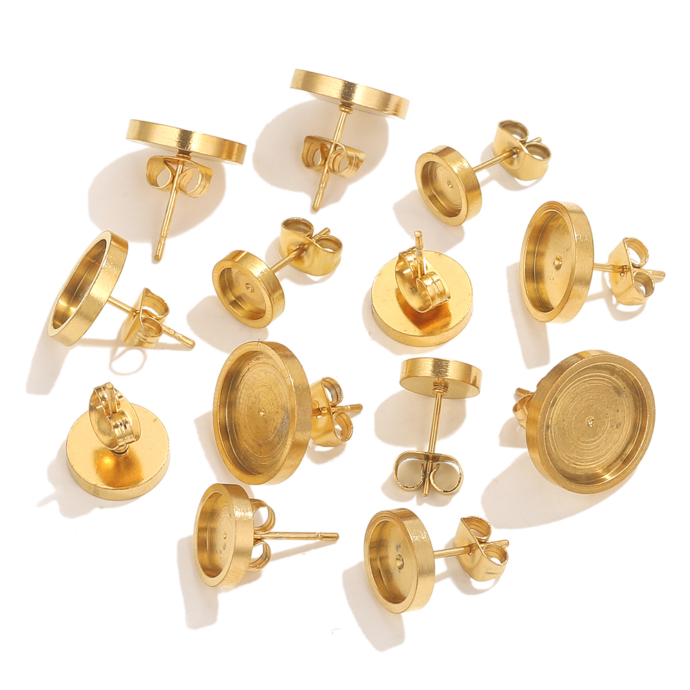 10pcs Stainless Steel Gold Ear - Resin Art Box ulasan dan harga